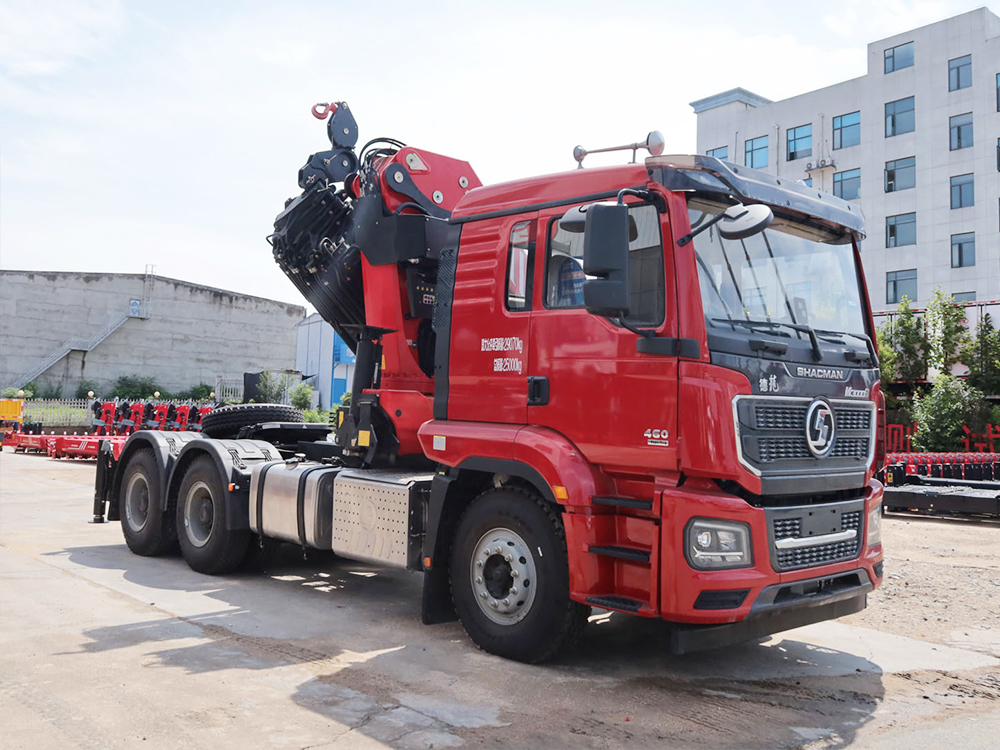 陕汽德龙牵引头三一35吨折臂式随车吊